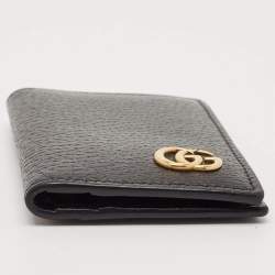 Gucci Black Leather GG Marmont Card Holder