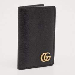 Gucci Black Leather GG Marmont Card Holder