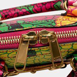 Gucci Pink Ken Scott Mini Textured Calfskin Pomponica Horsebit 1955 Top Handle Bag 