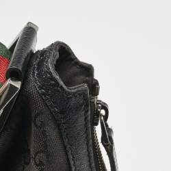 Pre Owned Gucci Black GG Canvas Web Crossbody Bag
