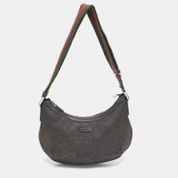 Gucci Black GG Canvas Web Crossbody Bag