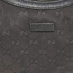 Pre Owned Gucci Black GG Canvas Web Crossbody Bag