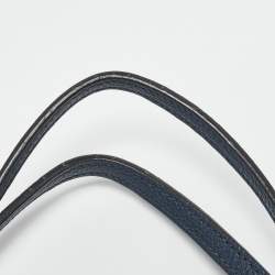 Pre Owned Gucci Navy Blue Leather Interlocking G Dollar Tote