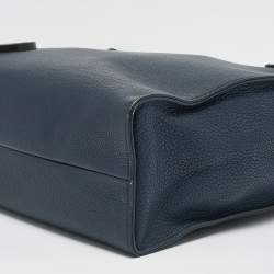 Pre Owned Gucci Navy Blue Leather Interlocking G Dollar Tote