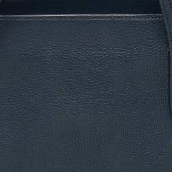 Pre Owned Gucci Navy Blue Leather Interlocking G Dollar Tote