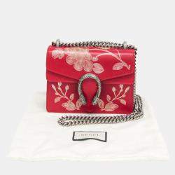 Gucci Hibiscus Red Calfskin Chinese New Year Mini Dionysus Shoulder Bag 