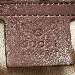 Pre Owned Gucci Beige Patent Leather Medium Bright Bit Tote