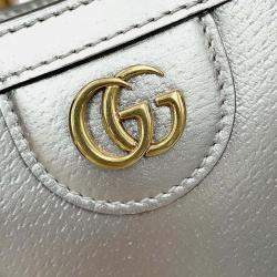  Gucci Silver Leather Mini Bamboo Diana Shoulder Bag