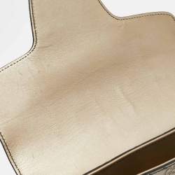 Pre Owned Gucci Beige Metallic Guccissima Leather Large Emily Chain Shoulder Bag