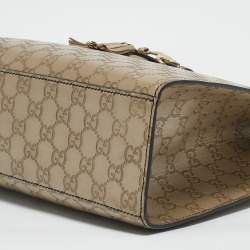 Pre Owned Gucci Beige Metallic Guccissima Leather Large Emily Chain Shoulder Bag