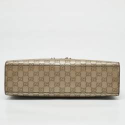 Pre Owned Gucci Beige Metallic Guccissima Leather Large Emily Chain Shoulder Bag