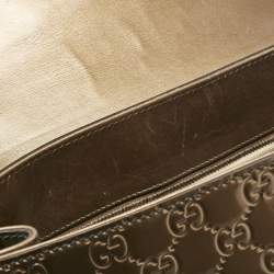 Gucci Brown Guccissima Patent Leather Large Emily Chain Shoulder Bag