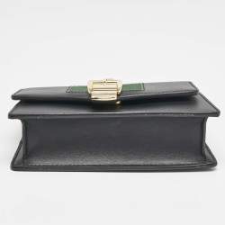 Gucci Black Leather Super Mini Sylvie Chain Shoulder Bag