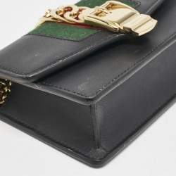 Gucci Black Leather Super Mini Sylvie Chain Shoulder Bag