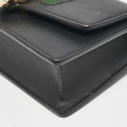 Gucci Black Leather Super Mini Sylvie Chain Shoulder Bag