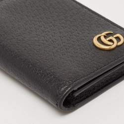 Gucci Black Leather GG Marmont Card Holder