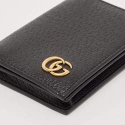 Gucci Black Leather GG Marmont Card Holder