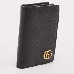 Gucci Black Leather GG Marmont Card Holder