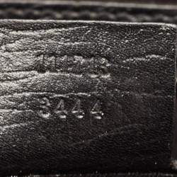 Pre Owned Gucci Black GG Canvas and Leather Bamboo Bullet Satchel