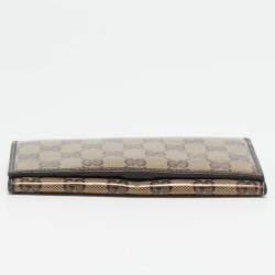 Gucci Beige/Brown Crystal GG Canvas and Leather Continental Wallet
