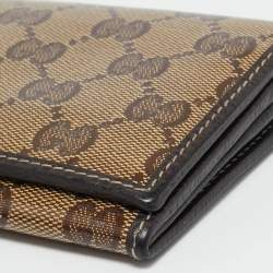 Gucci Beige/Brown Crystal GG Canvas and Leather Continental Wallet