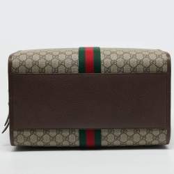 Gucci Brown/Beige GG Supreme Canvas Web Ophidia Duffel Bag