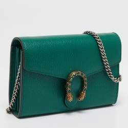 مملوكة مسبقًا Gucci Green Leather Dionysus Wallet On Chain
