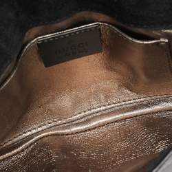 Pre Owned Gucci Black Patent Leather Bamboo Clutch