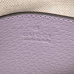 Gucci Beige/Purple Mini Jumbo GG Canvas Interlocking G Satchel Bag