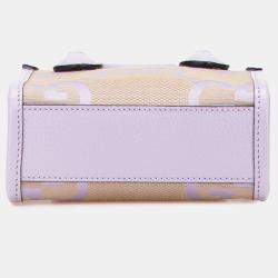 Gucci Beige/Purple Mini Jumbo GG Canvas Interlocking G Satchel Bag