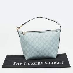 Gucci Blue GG Supreme Canvas and Leather Ophidia Shoulder Bag