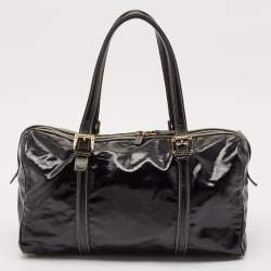 Pre Owned Gucci Black Coated Fabric and Leather Dialux Britt Boston Bag