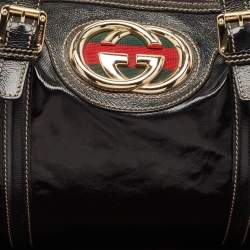 Pre Owned Gucci Black Coated Fabric and Leather Dialux Britt Boston Bag