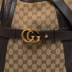 Gucci Beige/Brown GG Canvas and Leather Medium GG Running Hobo       
