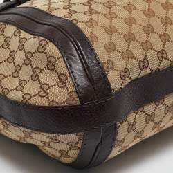 Gucci Beige/Brown GG Canvas and Leather Medium GG Running Hobo       