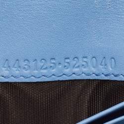 Gucci Blue Matelassé Leather GG Marmont Card Case