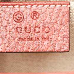 Pre Owned Gucci Red Leather Dollar Interlocking G Crossbody Bag