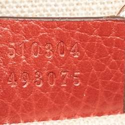 Pre Owned Gucci Red Leather Dollar Interlocking G Crossbody Bag