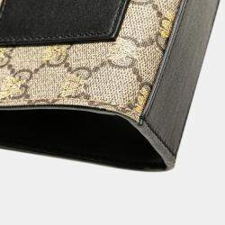 Gucci Beige GG Supreme Canvas Bee Padlock Small Crossbody Bag