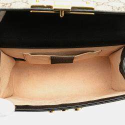 Gucci Beige GG Supreme Canvas Bee Padlock Small Crossbody Bag