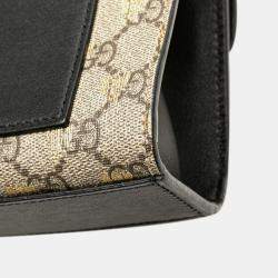 Gucci Beige GG Supreme Canvas Bee Padlock Small Crossbody Bag