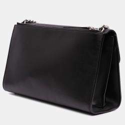 Gucci Black Leather Dollar Interlocking G Medium Crossbody Bag