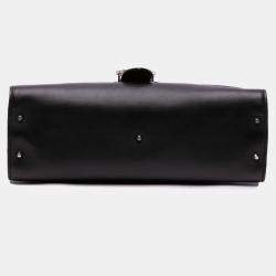 Gucci Black Leather Dollar Interlocking G Medium Crossbody Bag