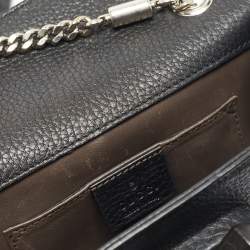 Pre Owned Gucci Black Leather Studded Miss Bamboo Shoulder Bag