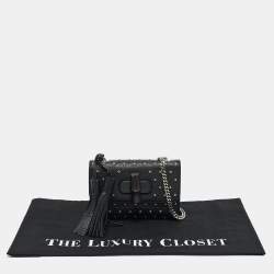 Pre Owned Gucci Black Leather Studded Miss Bamboo Shoulder Bag