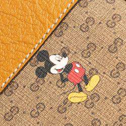 Gucci Brown Coated Canvas Disney GG Supreme Mickey Mouse Micro Tote Bag