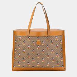 Gucci Brown Coated Canvas Disney GG Supreme Mickey Mouse Micro Tote Bag