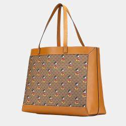 Gucci Brown Coated Canvas Disney GG Supreme Mickey Mouse Micro Tote Bag