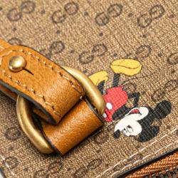 Gucci Brown Coated Canvas Disney GG Supreme Mickey Mouse Micro Tote Bag