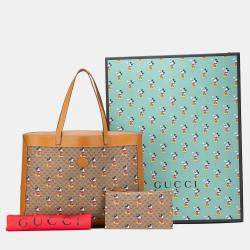 Gucci Brown Coated Canvas Disney GG Supreme Mickey Mouse Micro Tote Bag